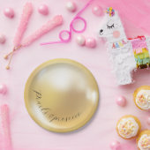 エレガントなパールとプロセッコのブライダルシャワー ペーパープレート (パーティー)