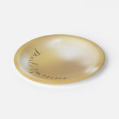 エレガントなパールとプロセッコのブライダルシャワー ペーパープレート (アングル)