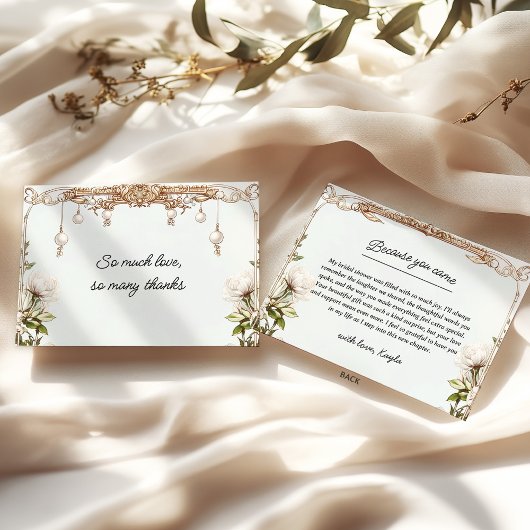 エレガントなパールとプロセッコの感謝カード サンキューカード