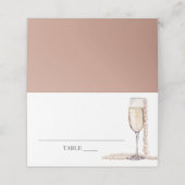 エレガントなパールとプロセッコの折りたたみ式名札 プレイスカード (外部開封)