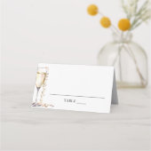 エレガントなパールとプロセッコの折りたたみ式名札 プレイスカード (正面)