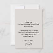 エレガントなパールとプロセッコの結婚前お祝い サンキューカード (裏面)