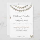 エレガントなパールストリング ウェディング招待状 招待状 (正面)