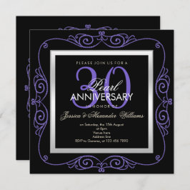 エレガントなパールフレームの30周年記念 招待状