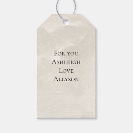 エレガントなパールホワイトの輝く結婚式 ブライダルシャワー ギフトタグ