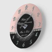 エレガントなパール  コンフェッティ  結婚25周年 ラージ壁時計 (傾斜)