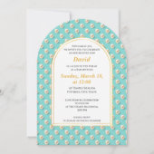 エレガントなパール バー ミッツヴァ 招待状 (正面)