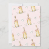 エレガントなパール&プロセッコ ピンクのボウ 50歳の誕生日 招待状 (裏面)