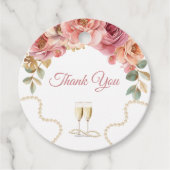 エレガントなパール＆プロセッコ ブライダルシャワーフェイバータグ フェイバータグ (正面)