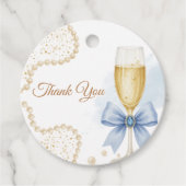エレガントなパール＆プロセッコ　ブライダルシャワーフェイバータグ フェイバータグ (正面)