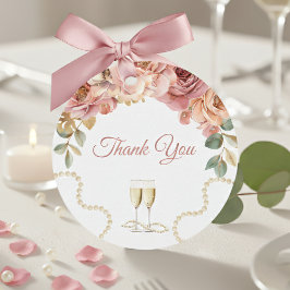 エレガントなパール＆プロセッコ ブライダルシャワーフェイバータグ フェイバータグ