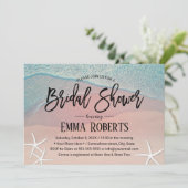 エレガントなヒトデビーチウェディング ブライダルシャワー 招待状 (スタンド正面)