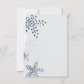 エレガントなヒトデ & ラメの青いビーチテーブルナンバー 招待状 (裏面)