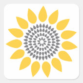 エレガントなヒマワリの封筒用シール スクエアシール (正面)