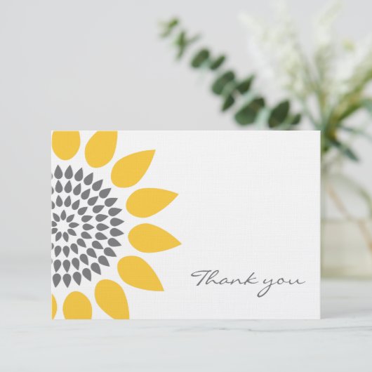 エレガントなヒマワリは感謝していしています サンキューカード (スタンド正面)