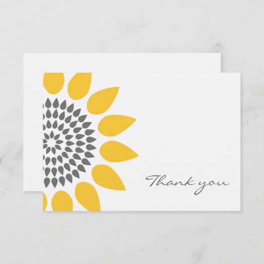 エレガントなヒマワリは感謝していしています サンキューカード (正面/裏面)