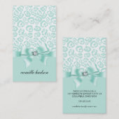 エレガントなヒョウの弓及びガーリーなダイヤモンドのプロフェッショナル 名刺 (正面/裏面)