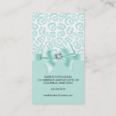 エレガントなヒョウの弓及びガーリーなダイヤモンドのプロフェッショナル 名刺 (裏面)