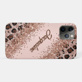 エレガントなヒョウ柄とスパーキング Case-Mate iPhoneケース (裏面(横))