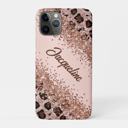 エレガントなヒョウ柄とスパーキング Case-Mate iPhoneケース (裏)