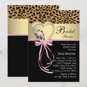 エレガントなヒョウ柄のウェディングシャワー招待状 招待状 (正面/裏面)