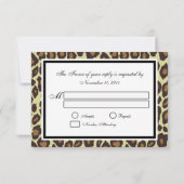 エレガントなヒョウ/ダマスク織RSVPカード 出欠カード (裏面)