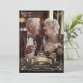 エレガントなビクトリアンオーナメント 50周年記念写真 招待状 (スタンド正面)