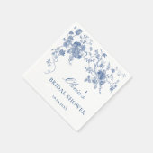 エレガントなビクトリアン ブルー フレンチ フローラル ブライダル シャワー スタンダードカクテルナプキン (角)