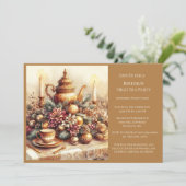 エレガントなビクトリア式誕生日ティーパーティー招待状 招待状 (スタンド正面)