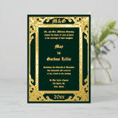 エレガントなビクトリア時代 1877 箔招待状 (立ち正面)