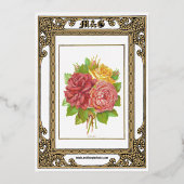 エレガントなビクトリア時代 1877 箔招待状 (裏面)