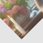 エレガントなビクトリア朝の女性と猫 薄葉紙 (詳細)