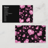 エレガントなビジネスピンクのグリッターのハート 名刺 (正面/裏面)