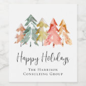 エレガントなビジネスホリデーシーズンのクリスマス ワインラベル (シングルラベル)