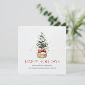 エレガントなビジネスロゴQRコード水彩クリスマス シーズンカード (スタンド正面)