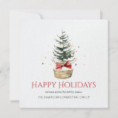 エレガントなビジネスロゴQRコード水彩クリスマス シーズンカード (正面)