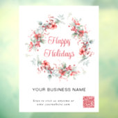 エレガントなビジネス用QRコードクリスマスホリデー ウィンドウサイン (シート3)