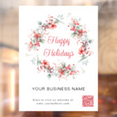 エレガントなビジネス用QRコードクリスマスホリデー ウィンドウサイン (シート2)