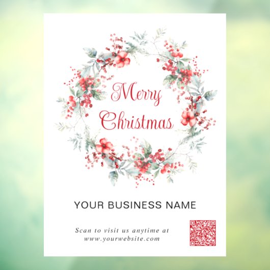 エレガントなビジネス用QRコード クリスマスおめでとうございます ウィンドウサイン (シート3)