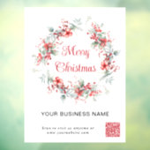 エレガントなビジネス用QRコード クリスマスメッセージ ウィンドウサイン (シート3)