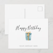 エレガントなビジネス ウォーターカラー プレゼント 誕生日 ポストカード (正面/裏面)