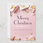 エレガントなビジネス コーポレート クリスマス ホリデー カード (正面)