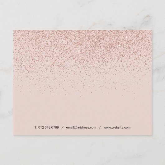 エレガントなビジネス スクリプト サンクス ローズゴールド ポストカード (裏面)