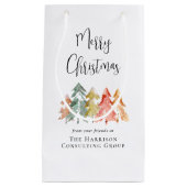 エレガントなビジネス メリークリスマス ホリデー スモールペーパーバッグ (正面)