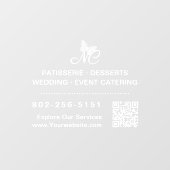 エレガントなビジネス モノグラム QR コード 電話番号 カー ウィンドウサイン (シート)