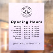 エレガントなビジネス ロゴ & オープニング アワーズ ライトブルー ウィンドウサイン (シート2)