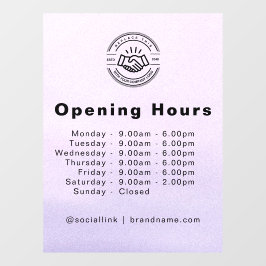 エレガントなビジネス ロゴ & オープニング アワーズ ライトブルー ウィンドウサイン