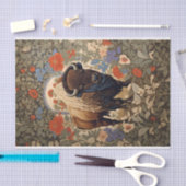 エレガントなビソン ウィリアム・モリス風 薄葉紙 (クラフト)