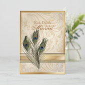 エレガントなビンテージのダマスクペコンのリハーサルディナー 招待状 (スタンド正面)