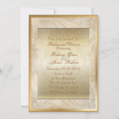 エレガントなビンテージのダマスクペコンのリハーサルディナー 招待状 (裏面)